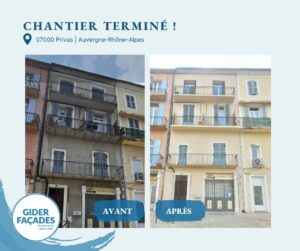 avant/après ravalement de façade à Privas